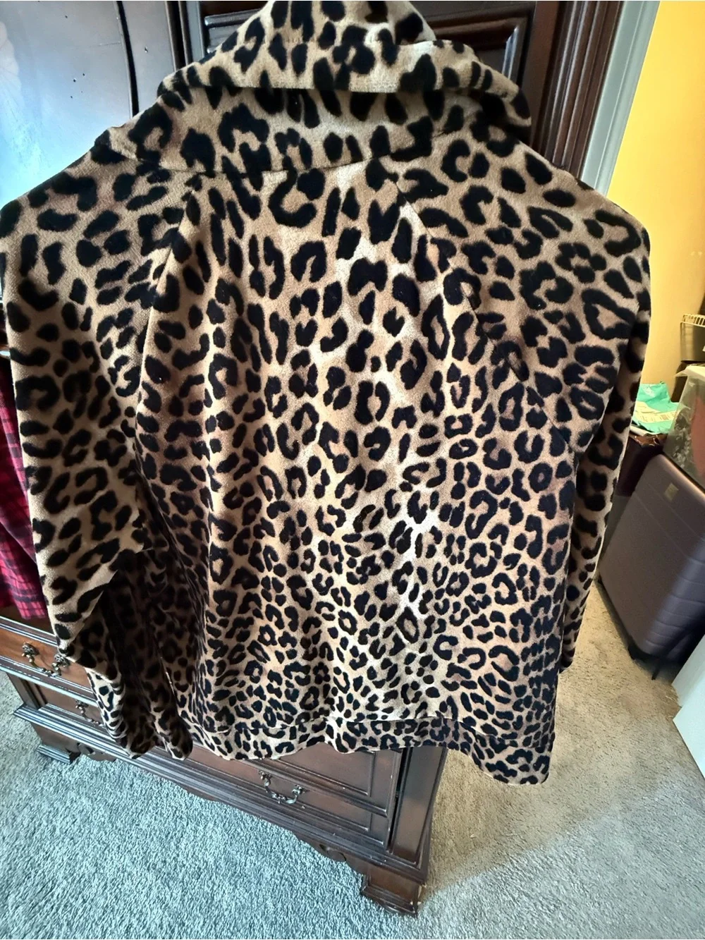 Jones New York Leopard-Print Velour Jacket in Brown and Black - Picture 3 of 3